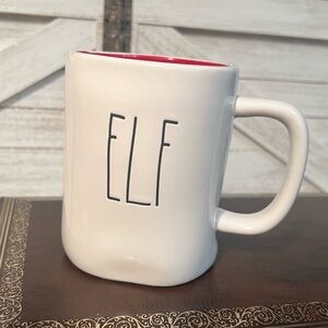 Rae Dunn White and Red ELF Mug